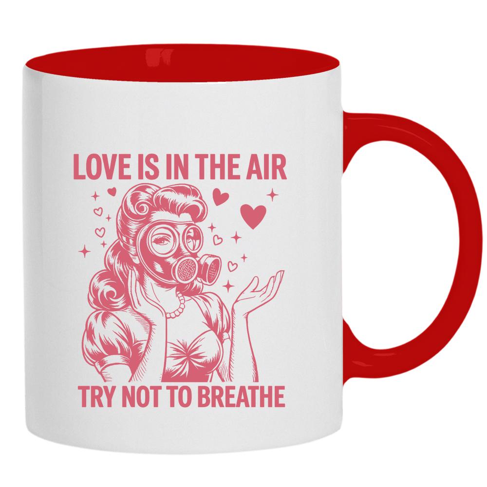 Love is in the air – try not to breathe kubek ucho kolor kolor red