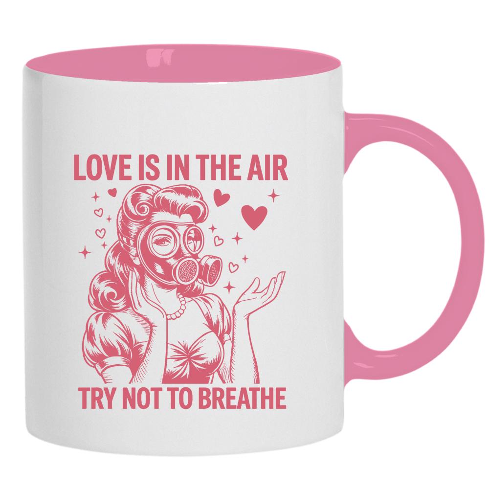 Love is in the air – try not to breathe kubek ucho kolor kolor różowy