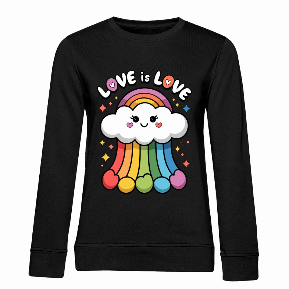 Love is Love 2 bluza damska bez kaptura kolor navy