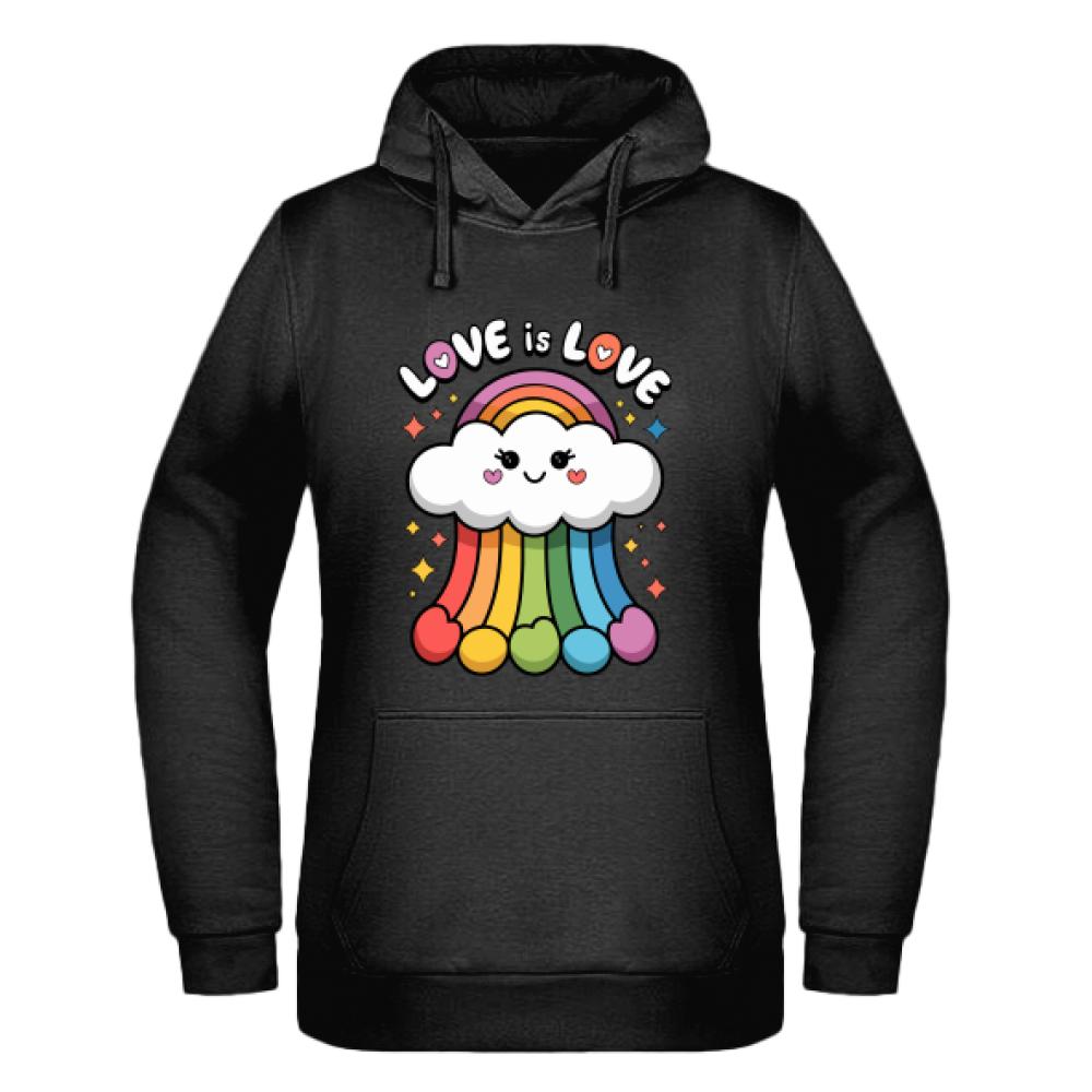 Love is Love 2 bluza damska z kapturem kolor zielony