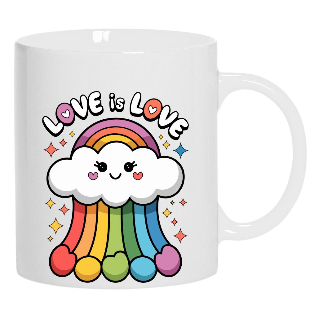 Love is Love 2 kubek ucho kolor kolor biały