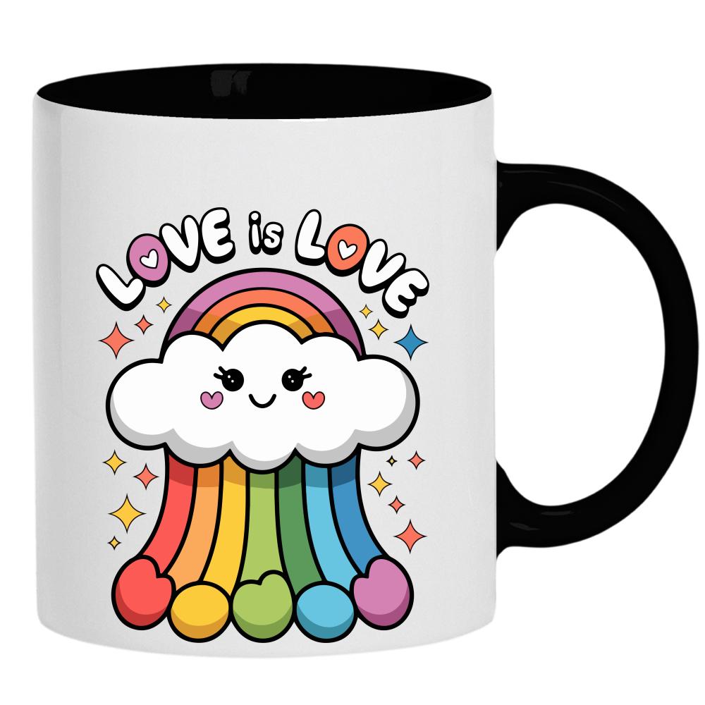 Love is Love 2 kubek ucho kolor kolor czarnyy