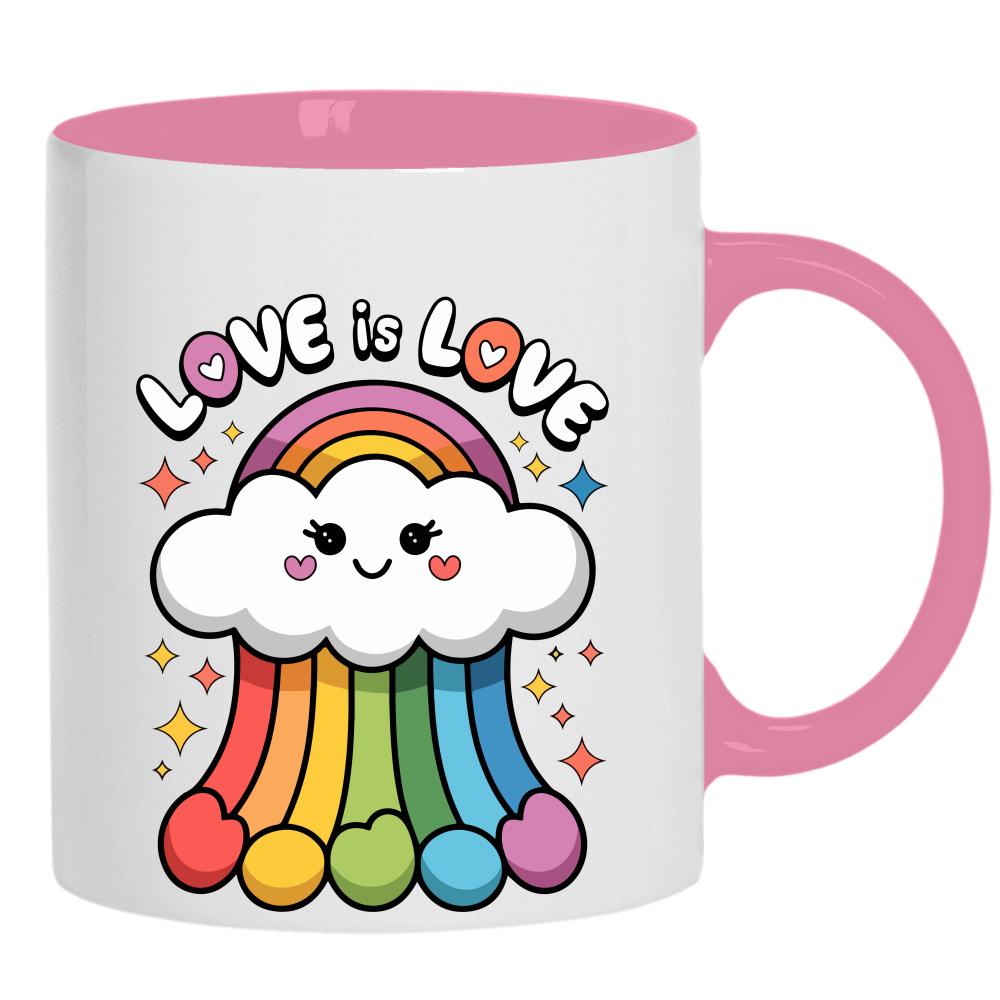 Love is Love 2 kubek ucho kolor kolor różowy