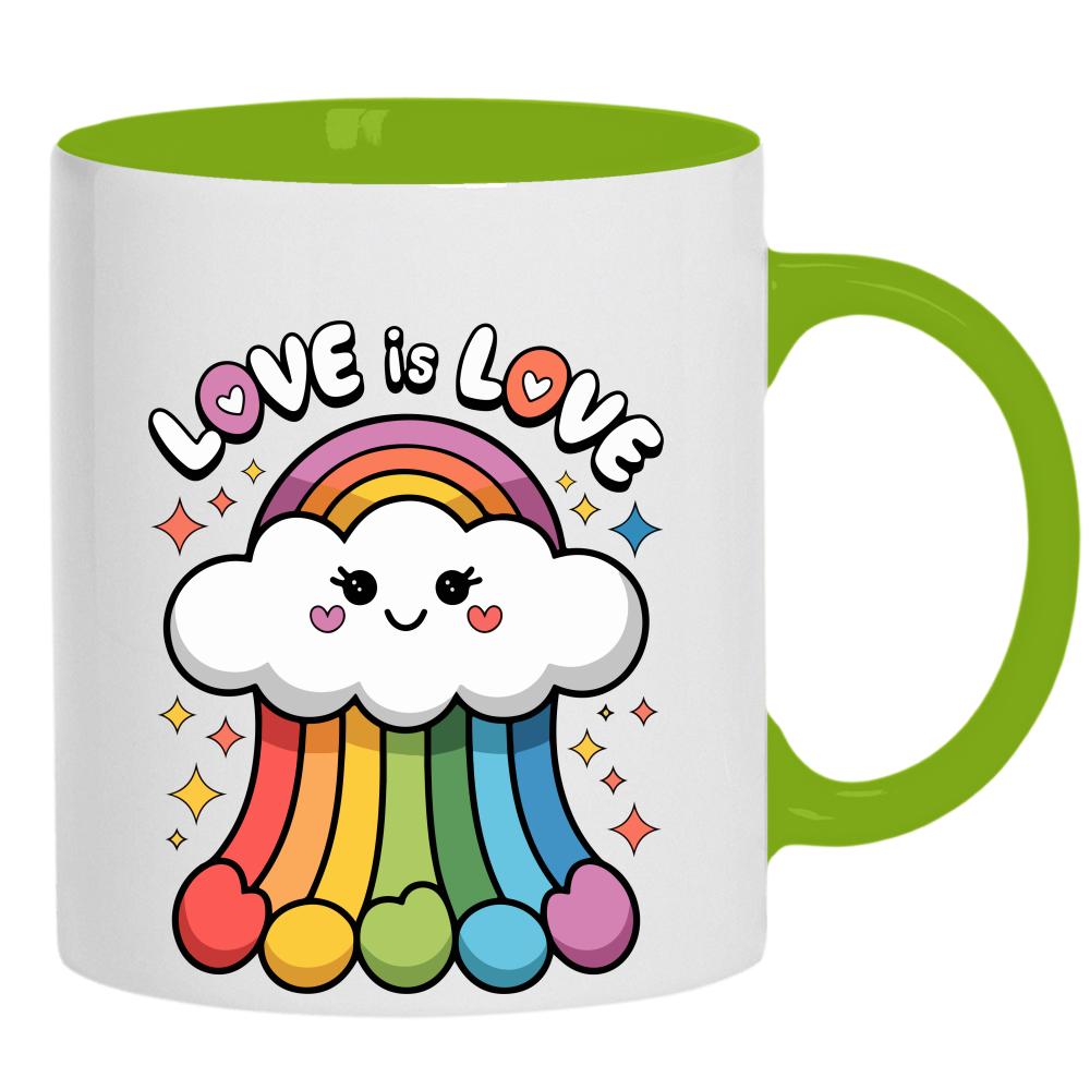 Love is Love 2 kubek ucho kolor kolor zielony