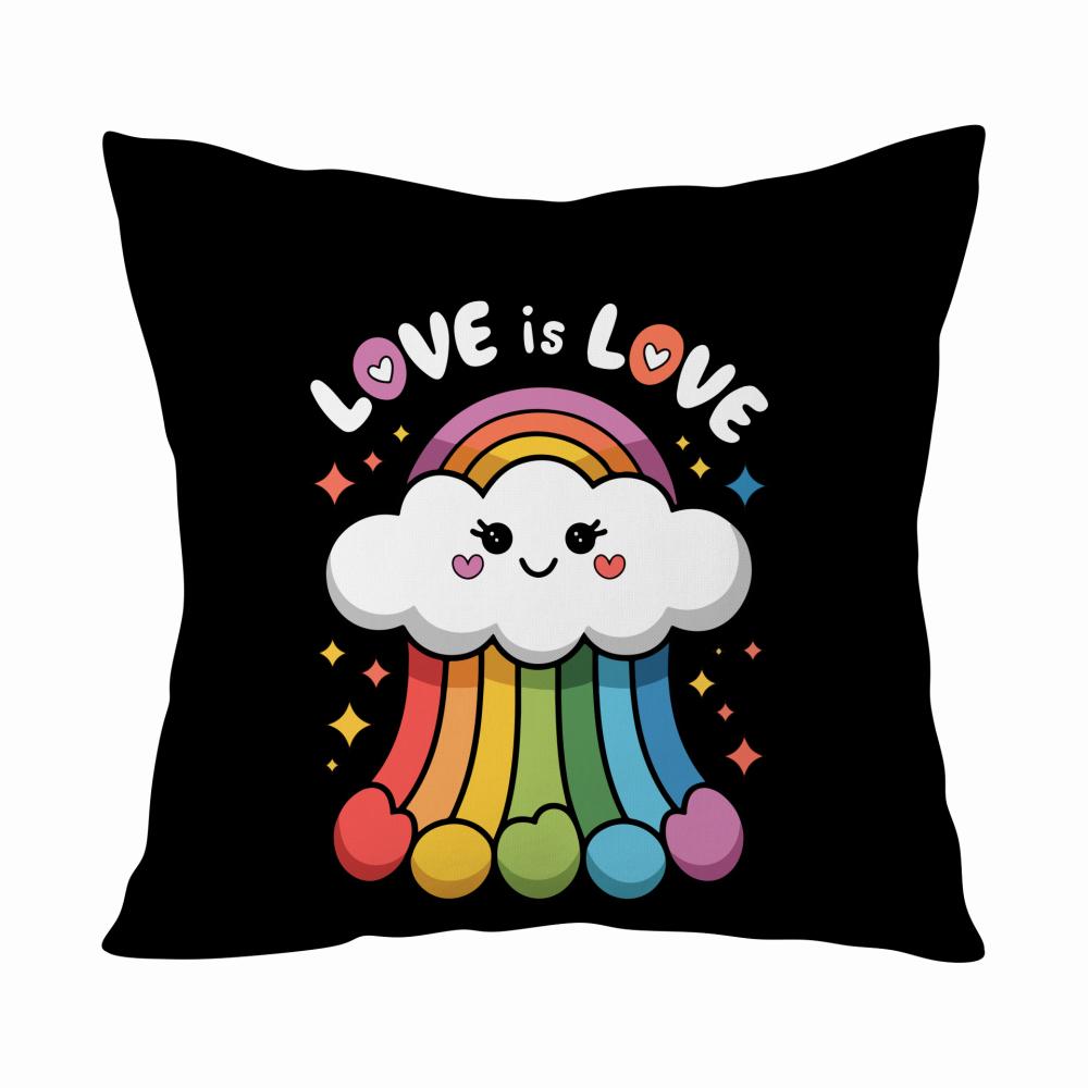 Love is Love 2 poduszka kolor czarnyy