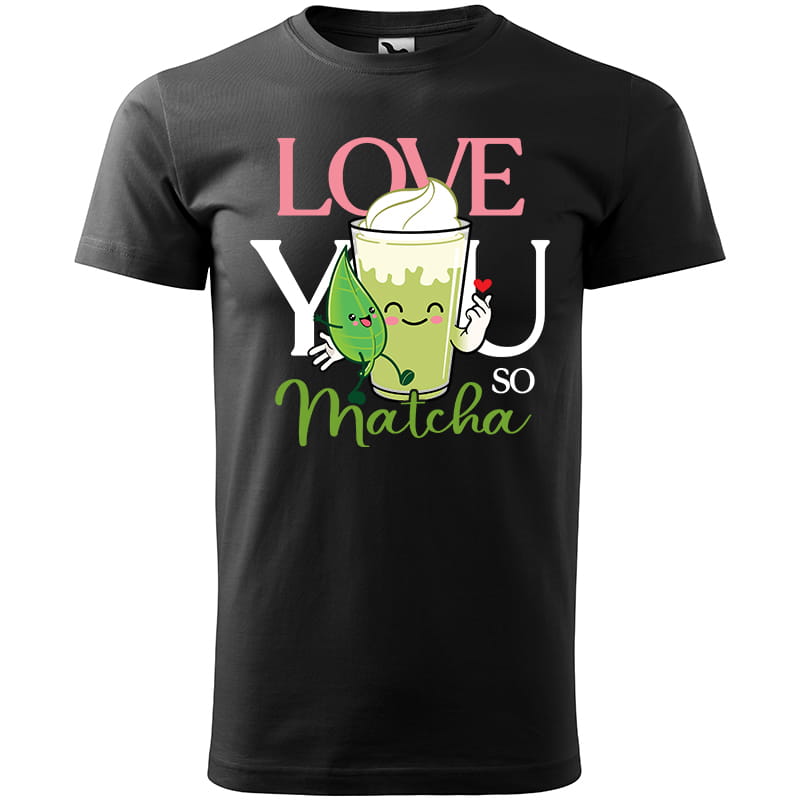LOVE YOU MATCHA koszulka męska kolor czarny