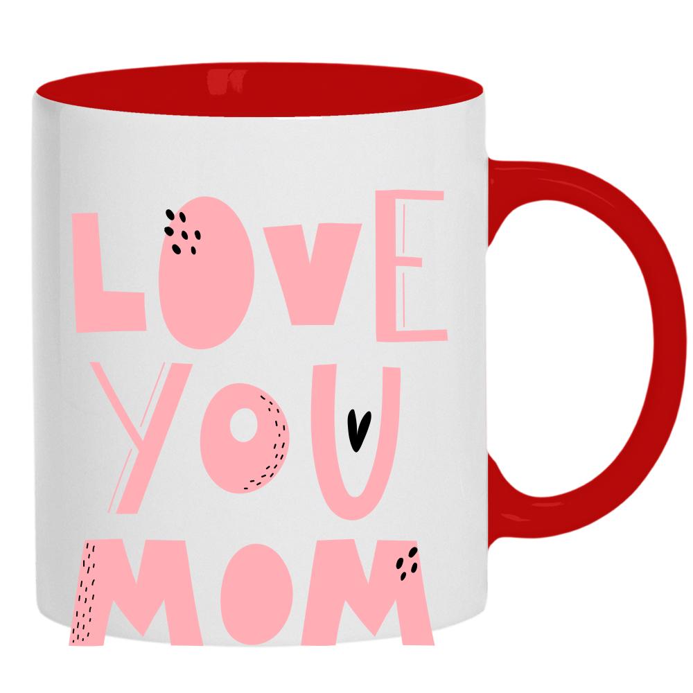 Love You Mom – noś miłość na co dzień kubek ucho kolor kolor czerwony
