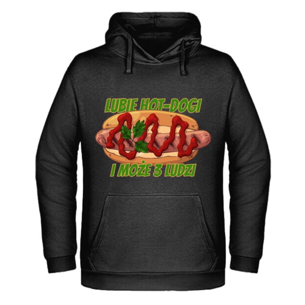 Lubie Hotdogi i Może 3 ludzi bluza męska z kapturem