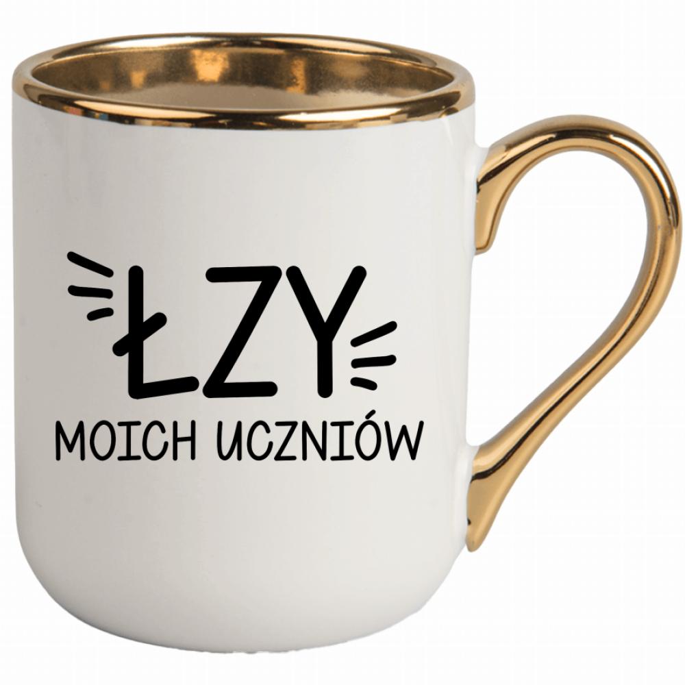 Łzy moich uczniów kubek elegant biały kolor jasny róż