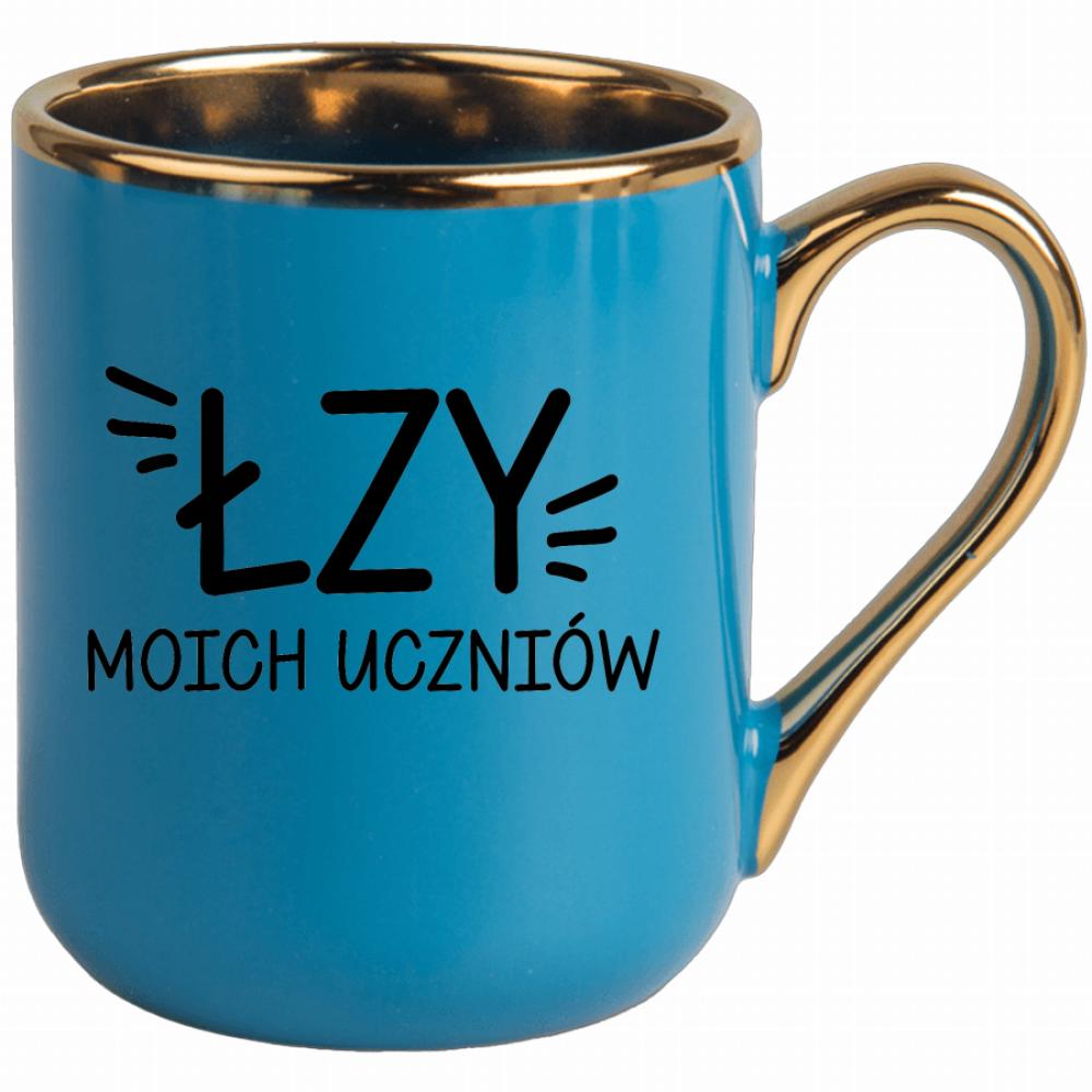 Łzy moich uczniów kubek elegant niebieski kolor jasny róż