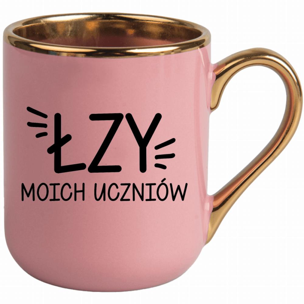 Łzy moich uczniów kubek elegant różowy kolor jasny róż