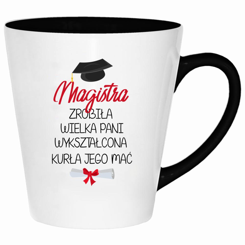 Magistra zrobiła. Wielka pani wykształcona kubek latte kolor navy