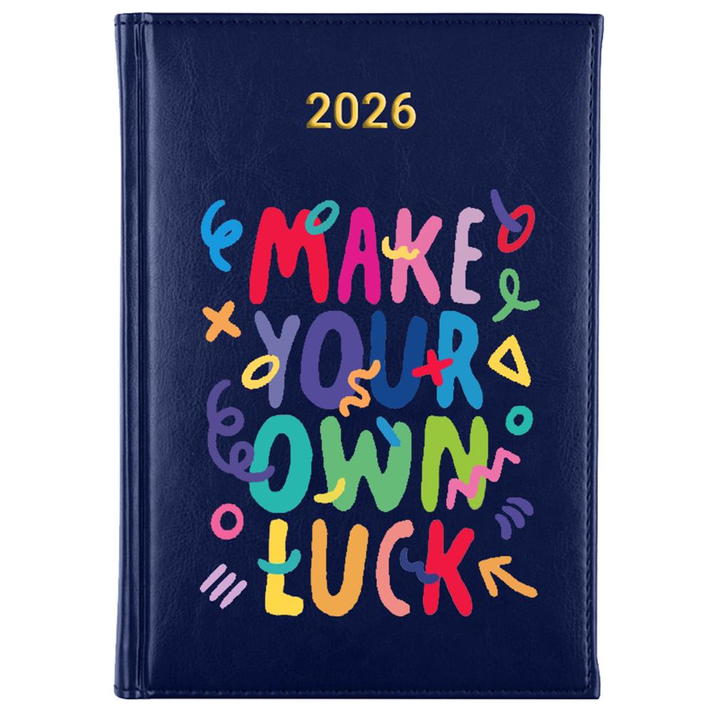Make Your Own Luck kalendarz książkowy a5 2026 kolor granatowy