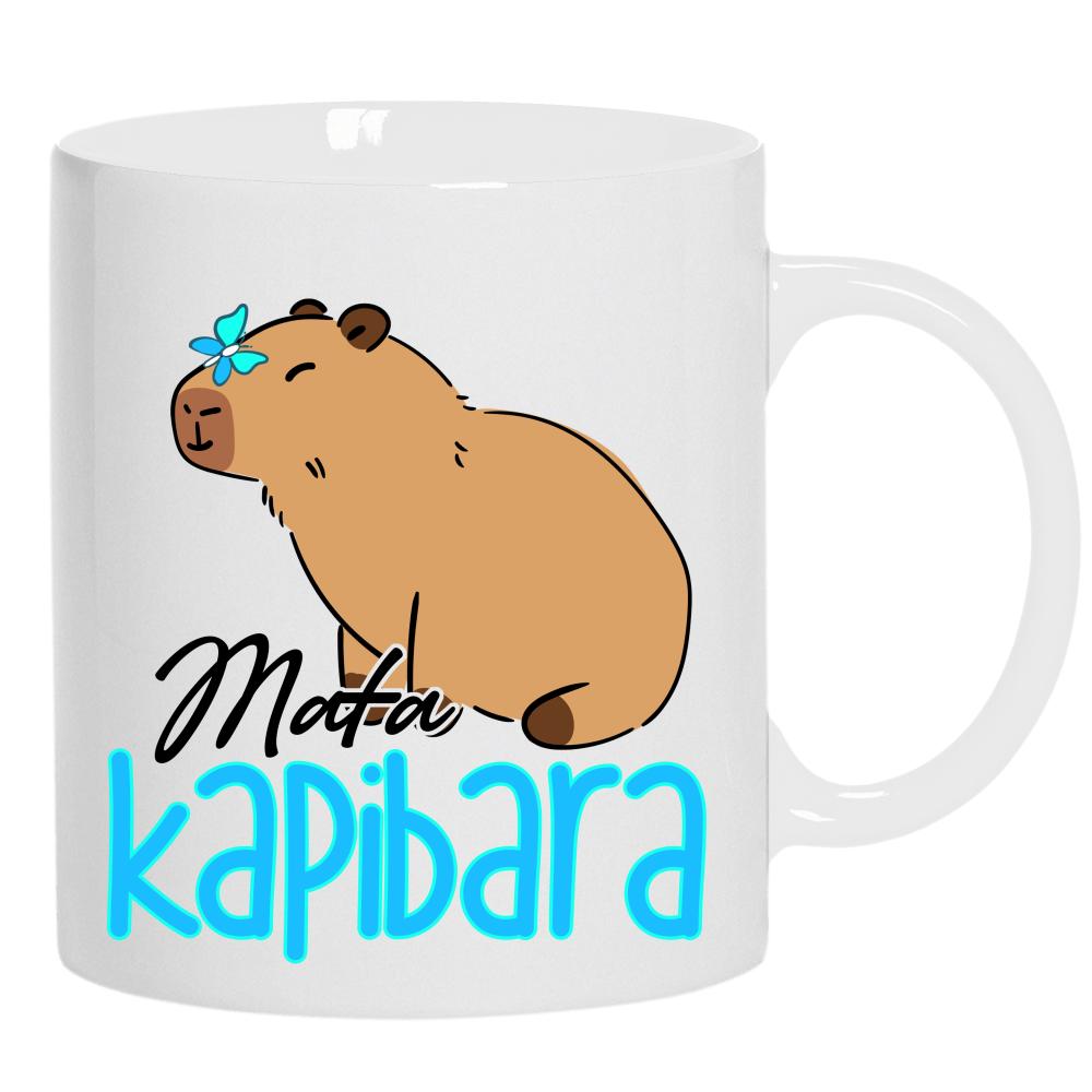 Mała Kapibara kubek ucho kolor kolor biały