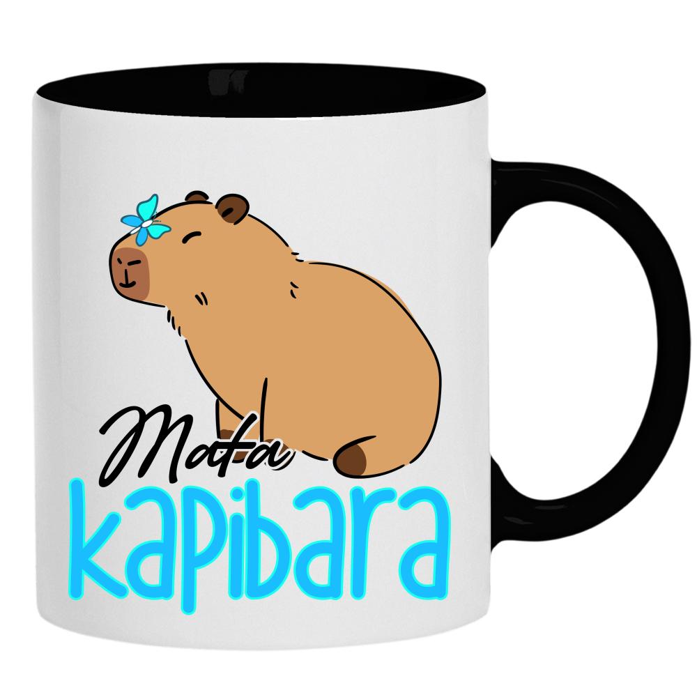 Mała Kapibara kubek ucho kolor kolor czarnyy