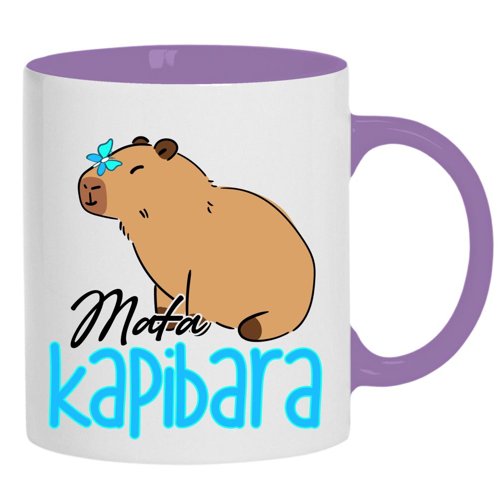 Mała Kapibara kubek ucho kolor kolor jasnofioletowy