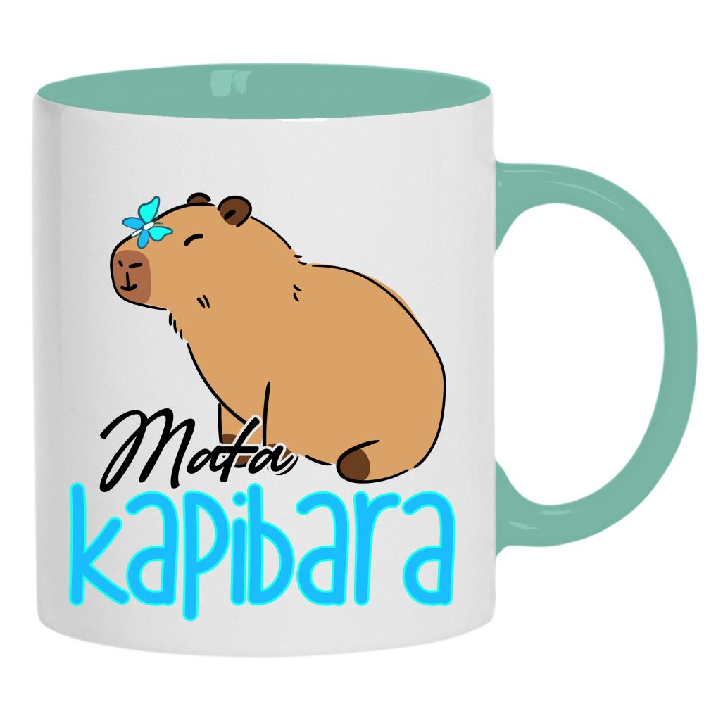 Mała Kapibara kubek ucho kolor kolor miętowo zielony