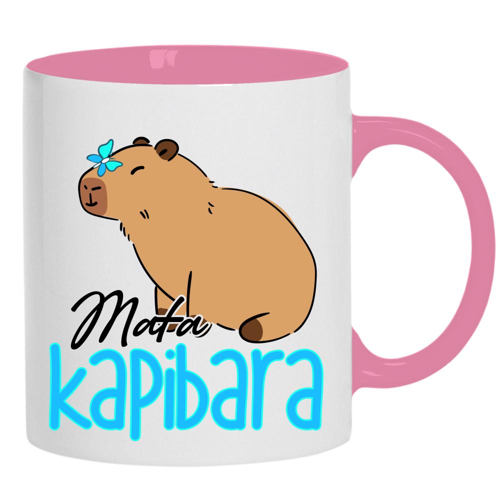 Mała Kapibara kubek ucho kolor kolor różowy