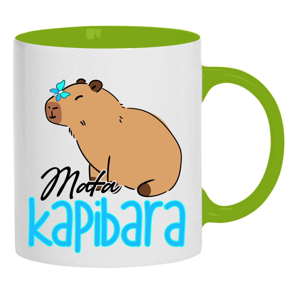 Mała Kapibara kubek ucho kolor kolor zielony