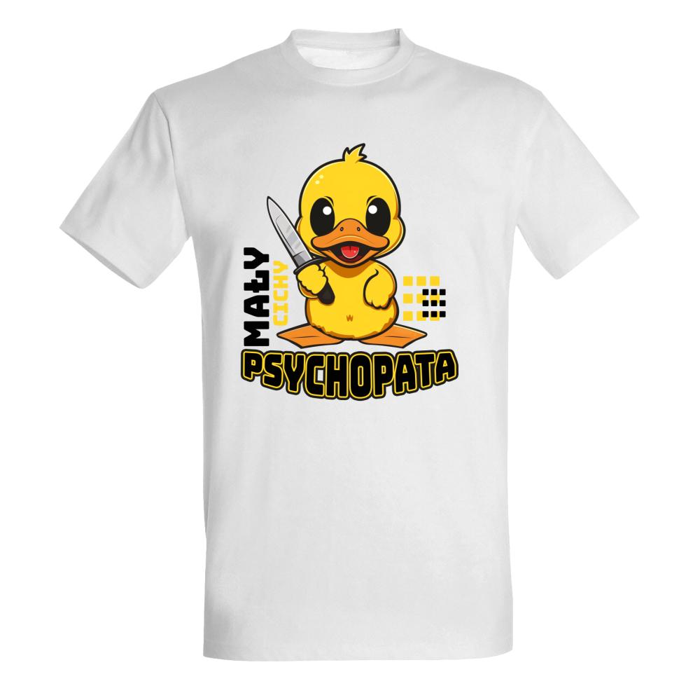 Mały cichy psychopata koszulka męska kolor biały