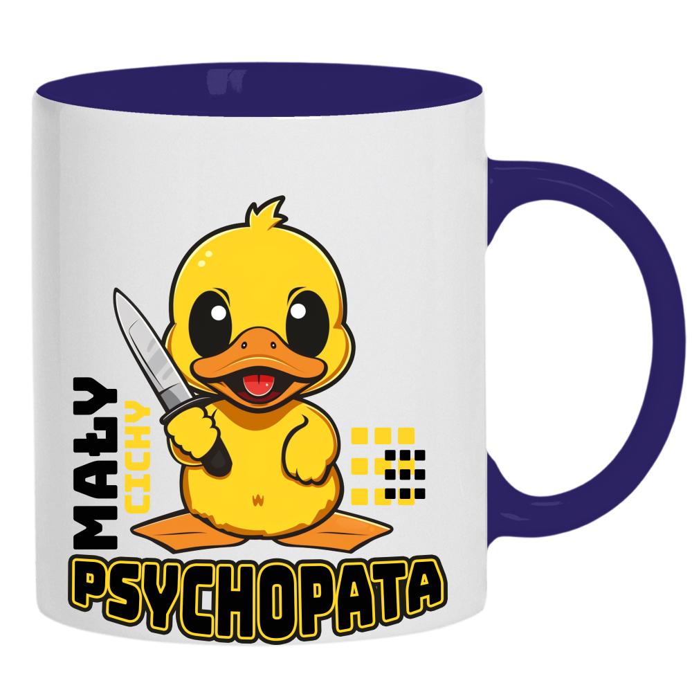 Mały cichy psychopata kubek ucho kolor kolor navy