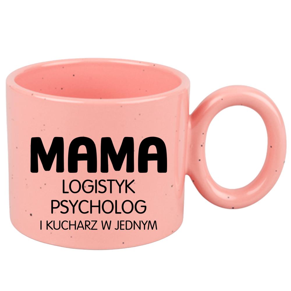 Mama – logistyk, psycholog i kucharz w jednym kubek ravenna różowy kolor niebieski 2