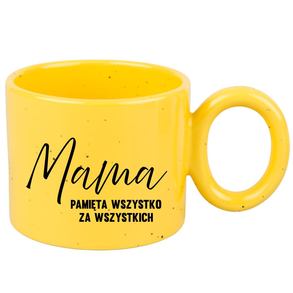 Mama – pamięta wszystko za wszystkich kubek ravenna żółty kolor zielony 2