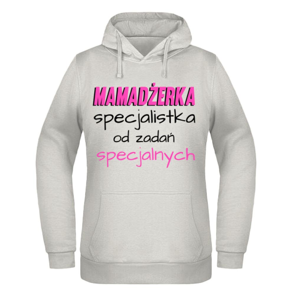 Mamadżerka – specjalistka od zadań specjalnych bluza damska z kapturem kolor vanilla milkshake