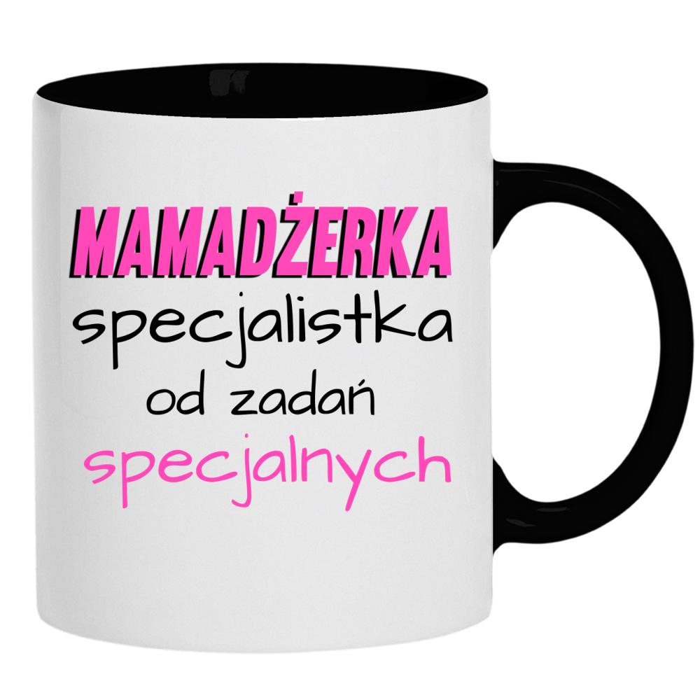 Mamadżerka – specjalistka od zadań specjalnych kubek ucho kolor kolor czarnyy