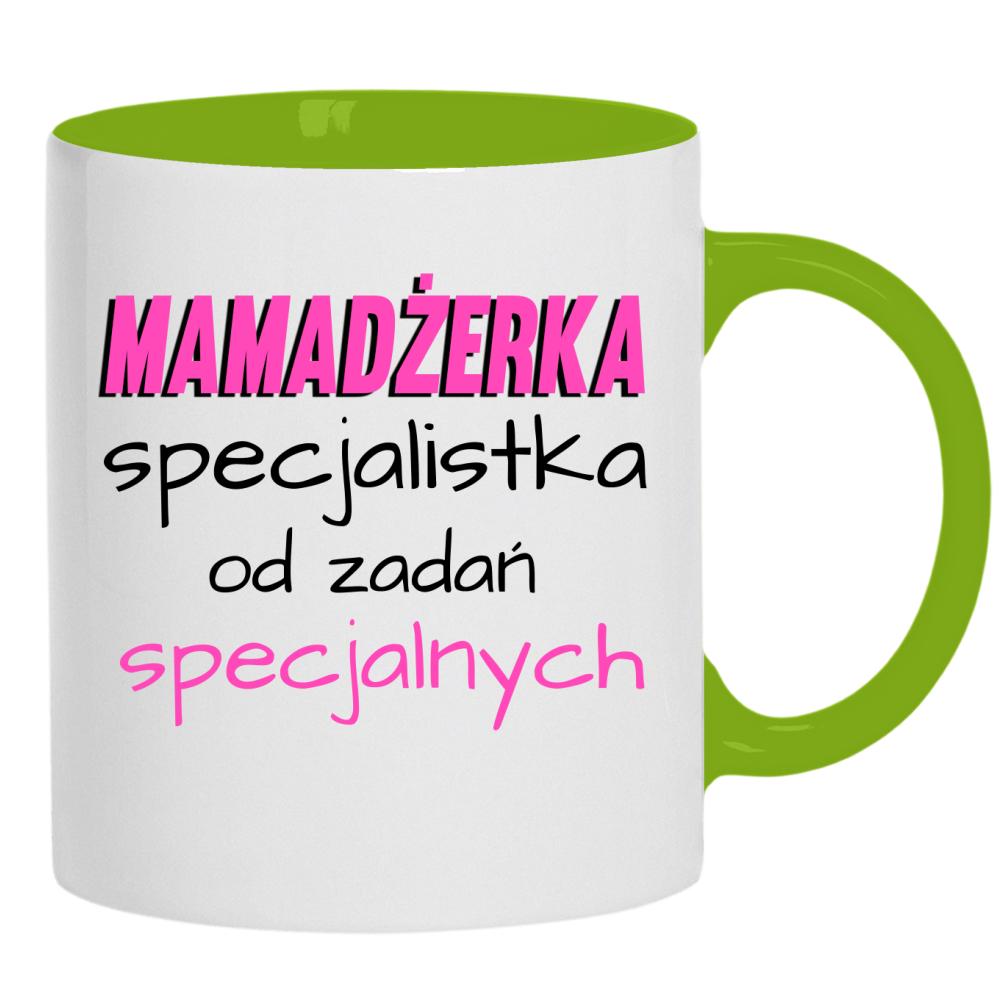 Mamadżerka – specjalistka od zadań specjalnych kubek ucho kolor kolor zielony