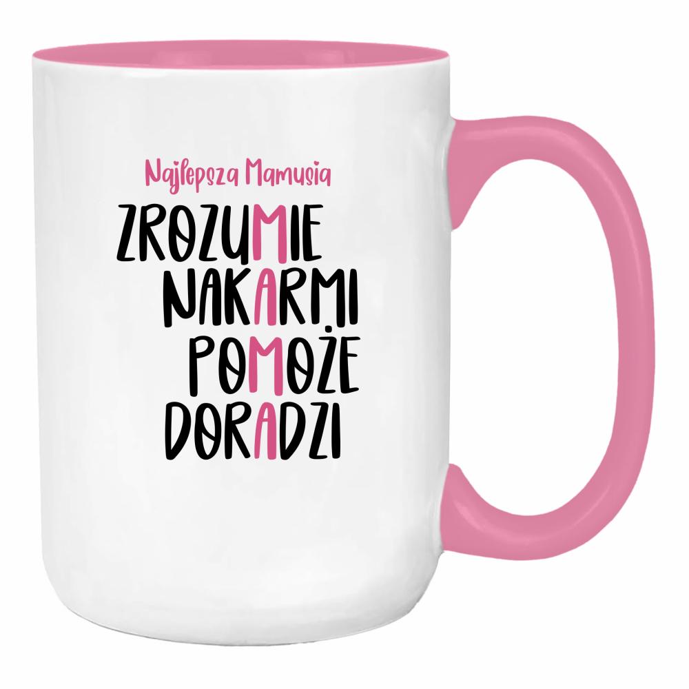 Mamo, dziękuję, że jesteś. Jesteś najlepsza duży kubek ucho kolor kolor różowy