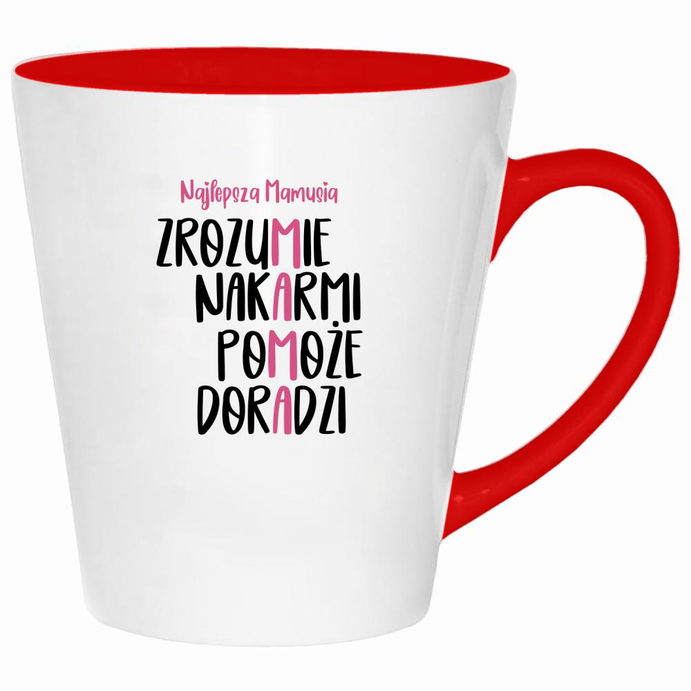 Mamo, dziękuję, że jesteś. Jesteś najlepsza kubek latte kolor czerwony latte