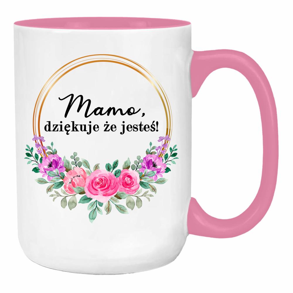 Mamo, dziękuję, że jesteś duży kubek ucho kolor kolor różowy