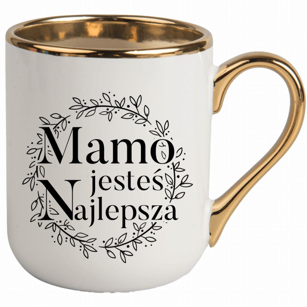 Mamo, jesteś najlepsza 2 kubek elegant biały kolor czarnyy