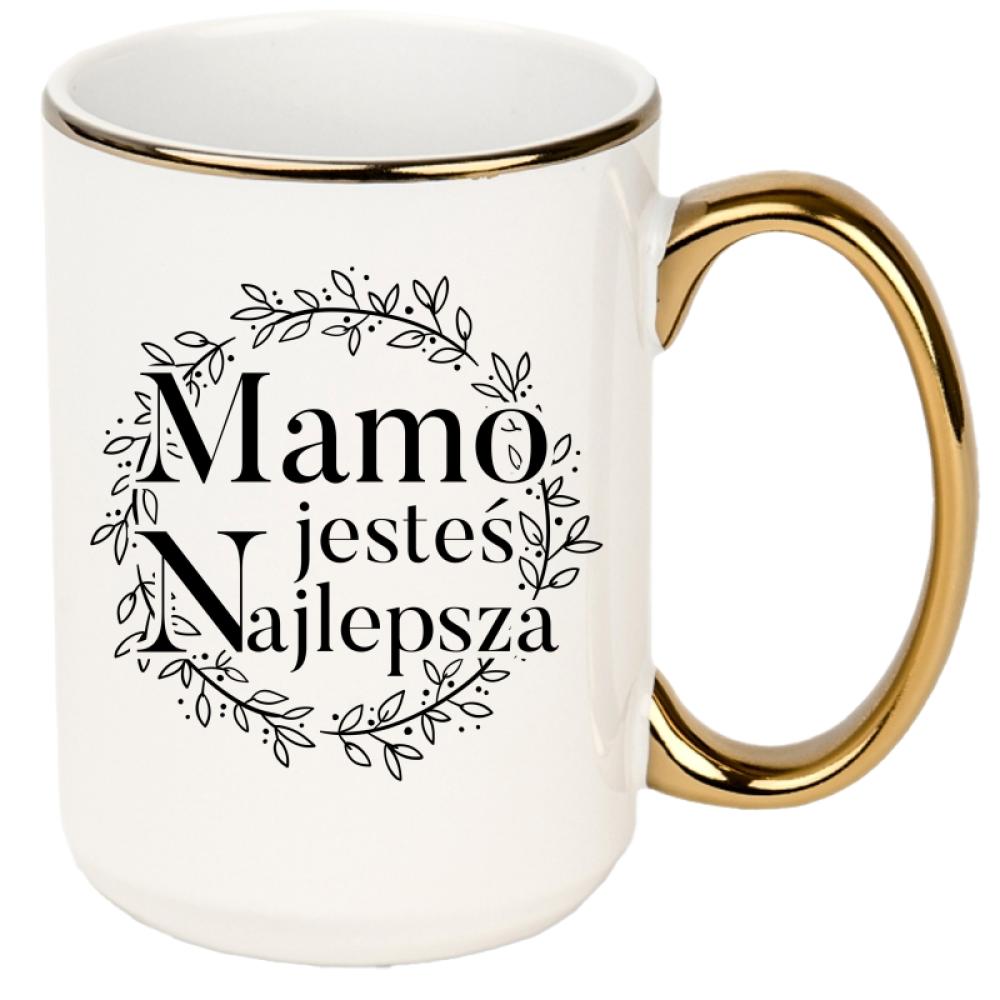 Mamo, jesteś najlepsza 2 kubek xxl złoty rant i ucho kolor zielony