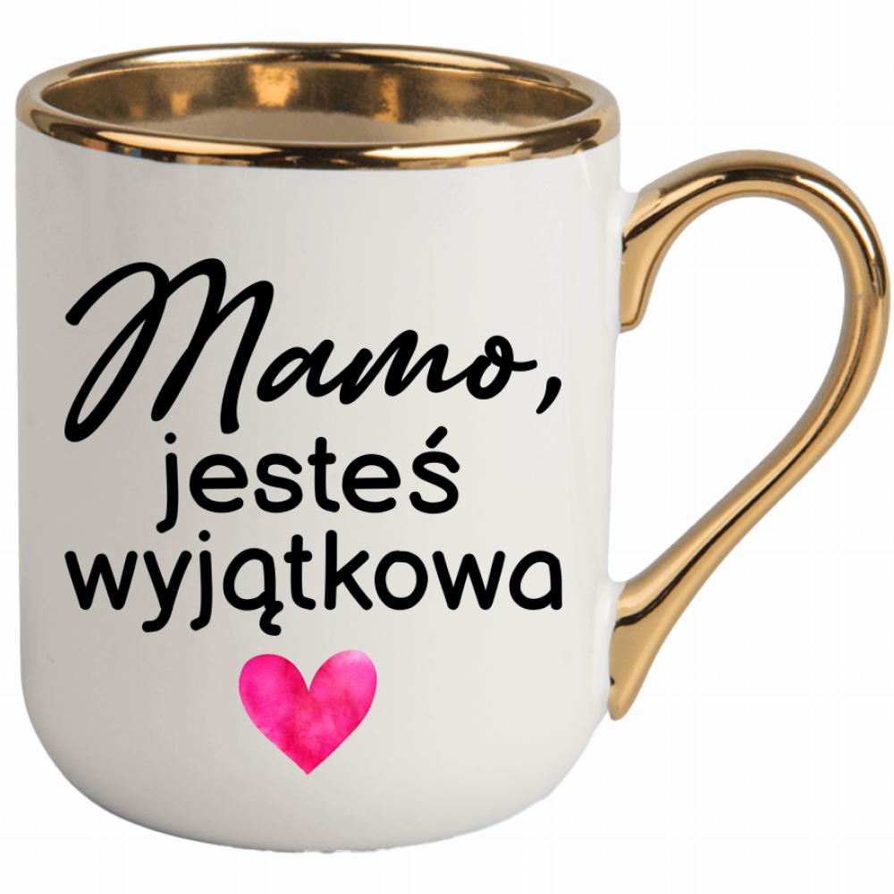 Mamo, jesteś wyjątkowa kubek elegant biały