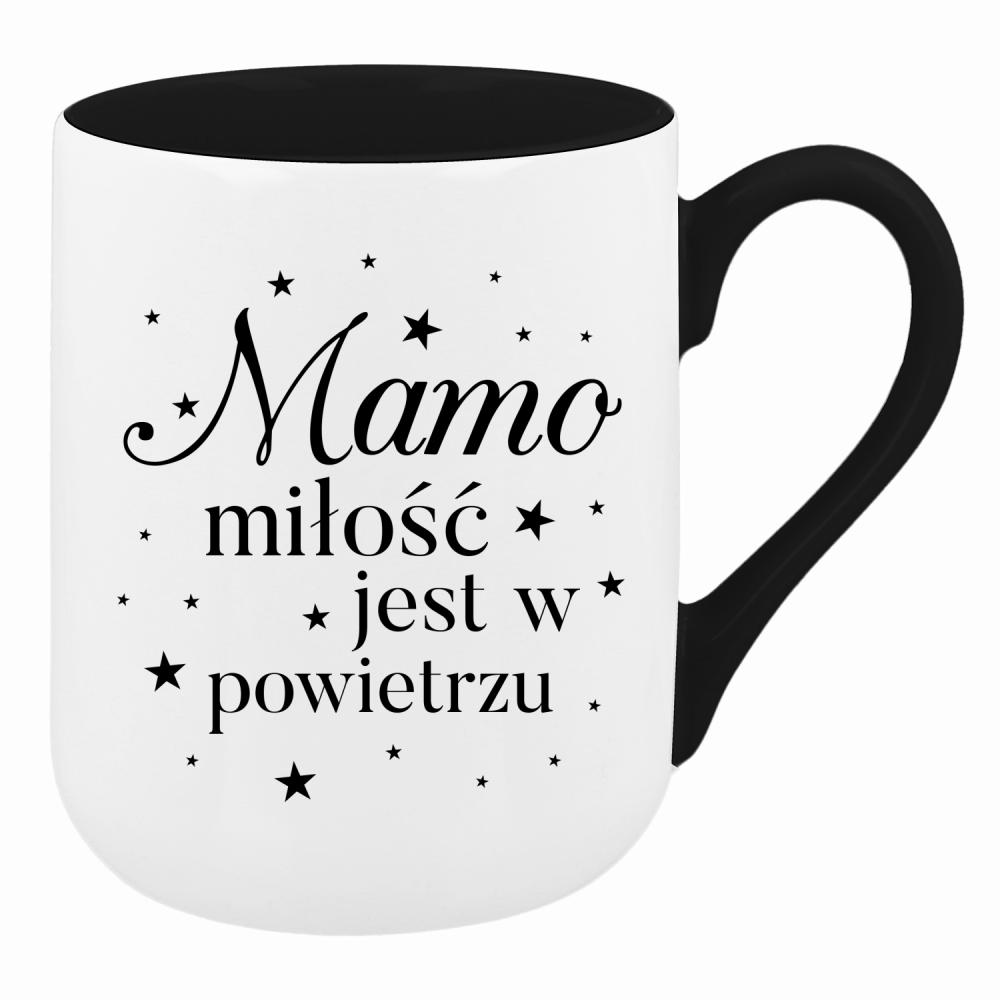 Mamo, moja miłość do Ciebie kwitnie 2 kubek coffee kolor czarnyy