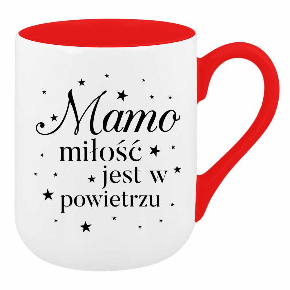 Mamo, moja miłość do Ciebie kwitnie 2 kubek coffee kolor czerwony latte