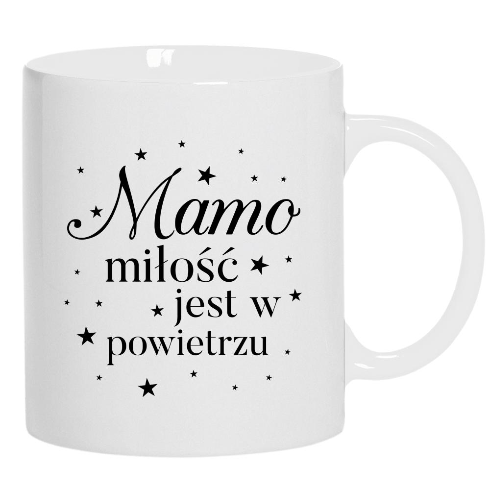 Mamo, moja miłość do Ciebie kwitnie 2 kubek ucho kolor kolor biały