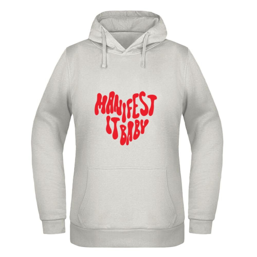 Manifest it Baby bluza damska z kapturem kolor vanilla milkshake