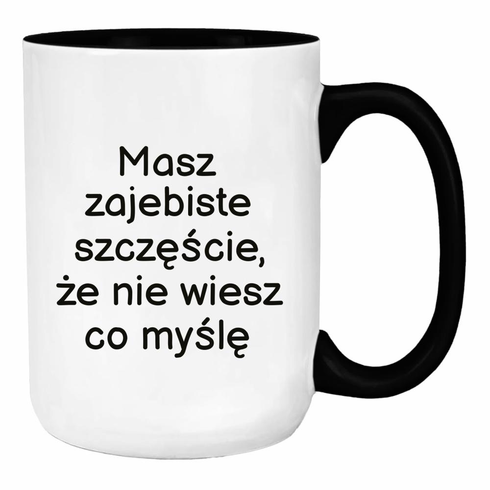 Masz zaje#iste szczęście duży kubek ucho kolor kolor jasny róż