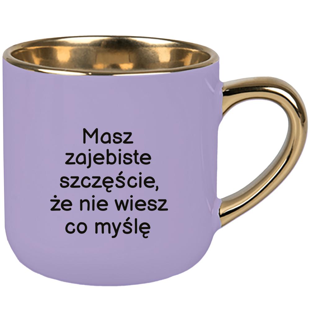 Masz zaje#iste szczęście kubek elegant duży kolor pastelowy fiolet