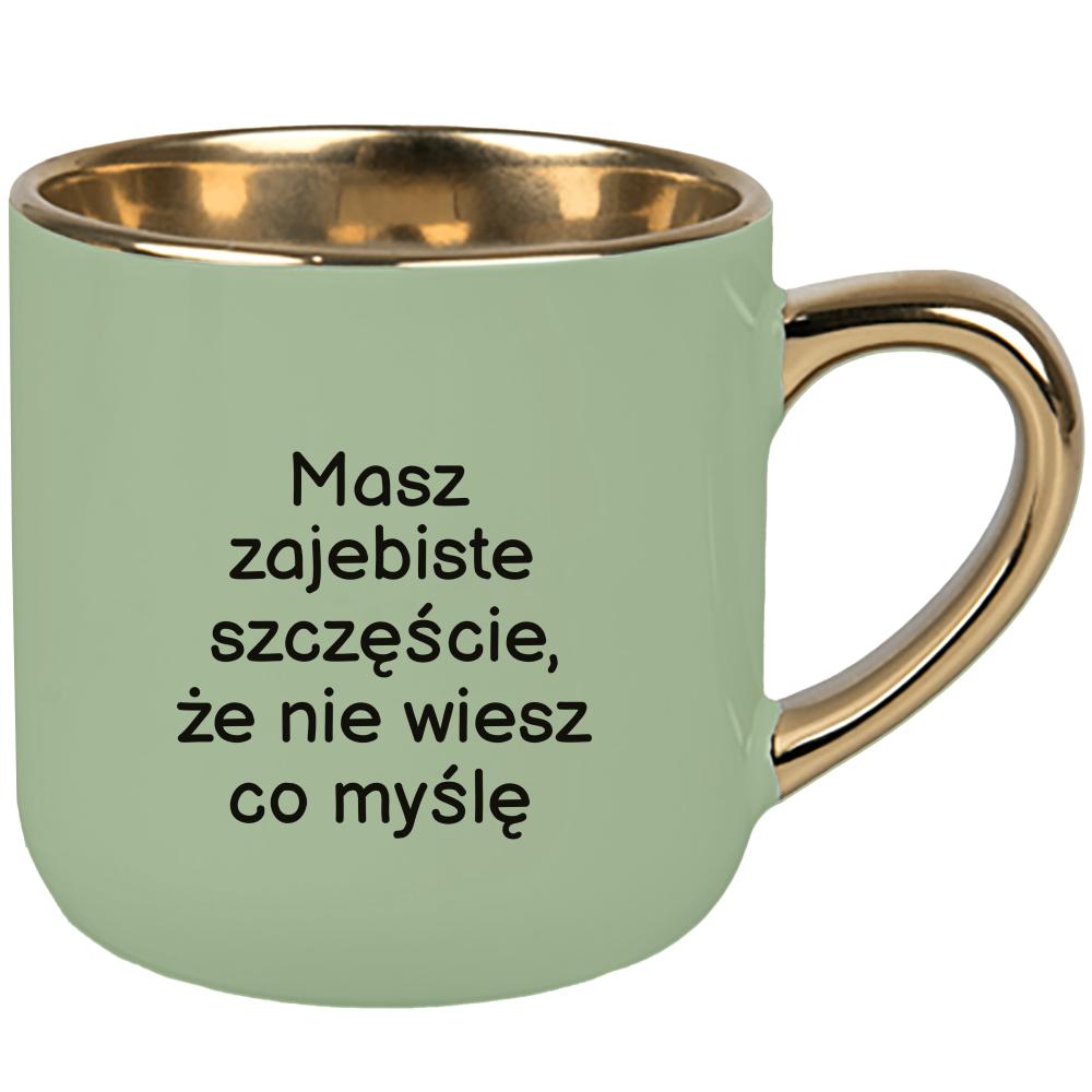 Masz zaje#iste szczęście kubek elegant duży kolor zielony 2