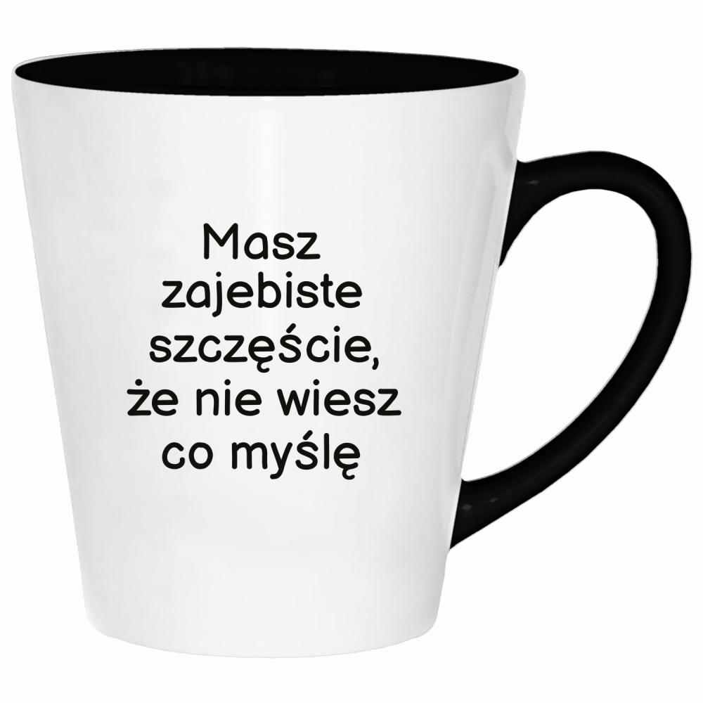 Masz zaje#iste szczęście kubek latte kolor biały