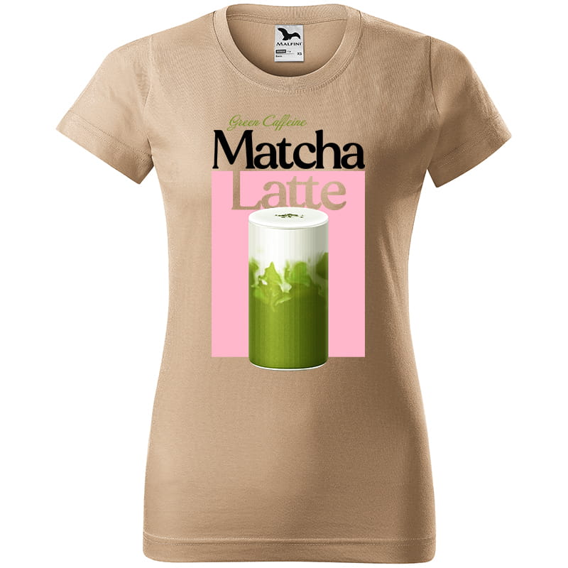 MATCHA LATTE koszulka damska kolor koszulka piaskowy