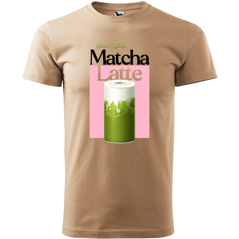 MATCHA LATTE koszulka męska kolor koszulka piaskowy