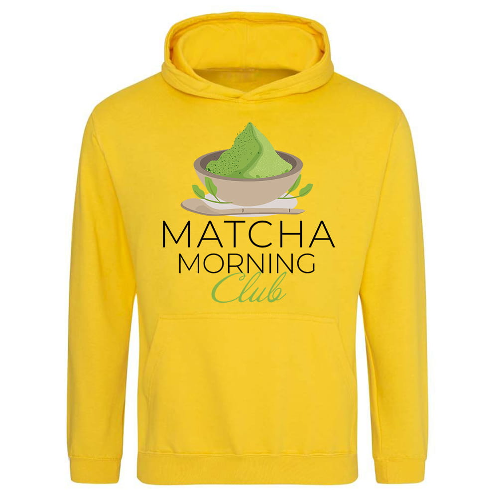 MATCHA MORNING CLUB bluza damska z kapturem kolor sun yellow