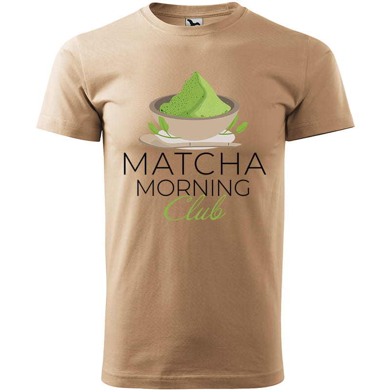 MATCHA MORNING CLUB koszulka męska kolor koszulka piaskowy
