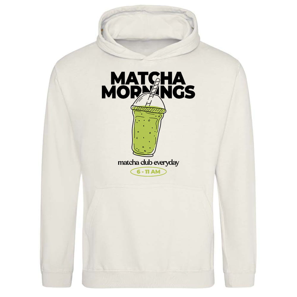 MATCHA MORNINGS bluza damska z kapturem kolor vanilla milkshake