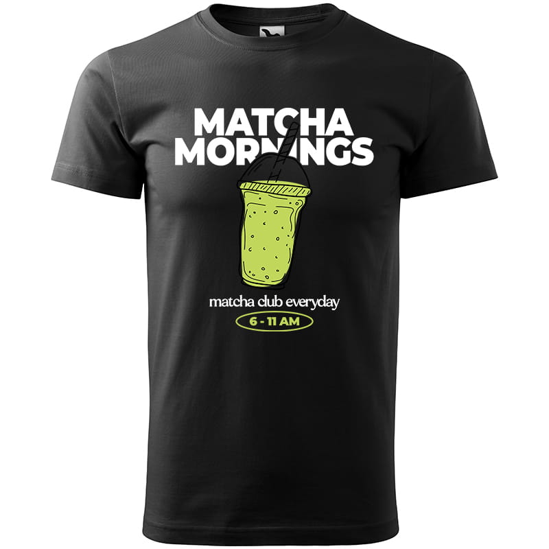 MATCHA MORNINGS koszulka męska kolor czarny